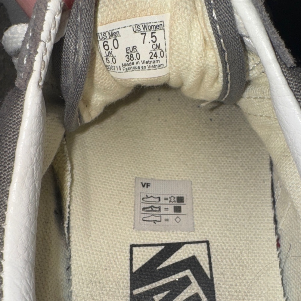Vans Gray and White Women's Sneakers - Picture 3 of 3